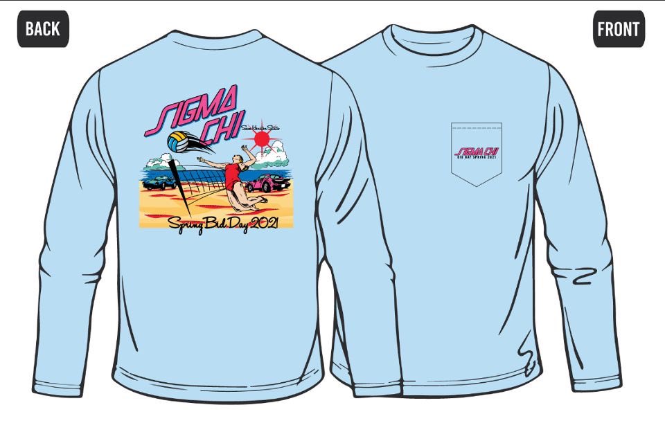 Spring recruitment is around the corner and Sigma Chi is ready! Nothing like going back to the 80’s with this sweet volleyball bid day shirt! Order now and come spike this bid day with us🏐🏖 (LINK IN THE BIO)