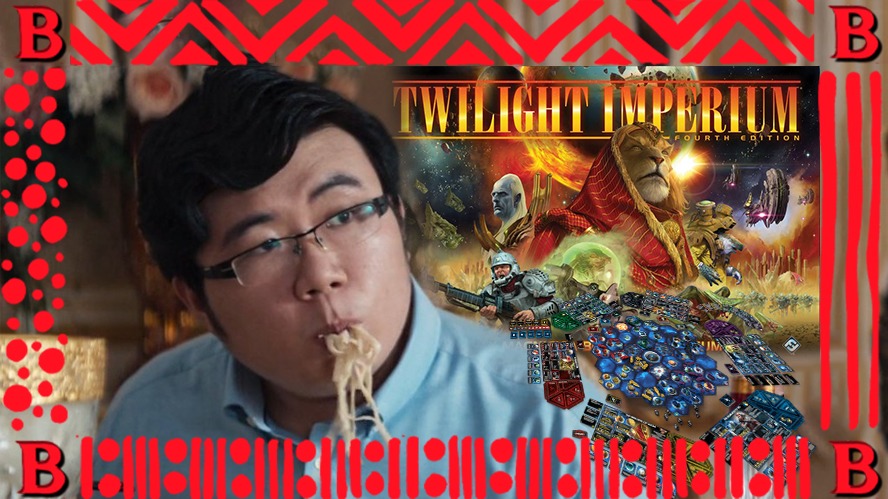 Calvin, in front of a collage of TI images. 