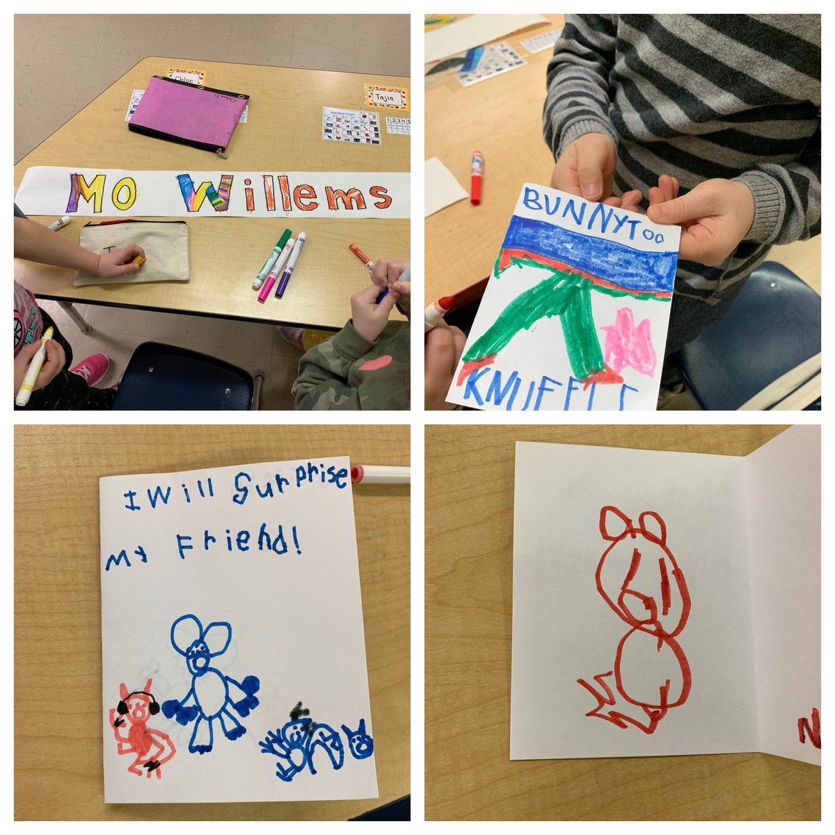 StCharlesECSD's tweet photo. Our kindergarten class loves @MoWillems ! Students have been busy exploring the magical world of art and reading through their author study. #ECSDFaithInspires https://t.co/ji3UdFPoVz