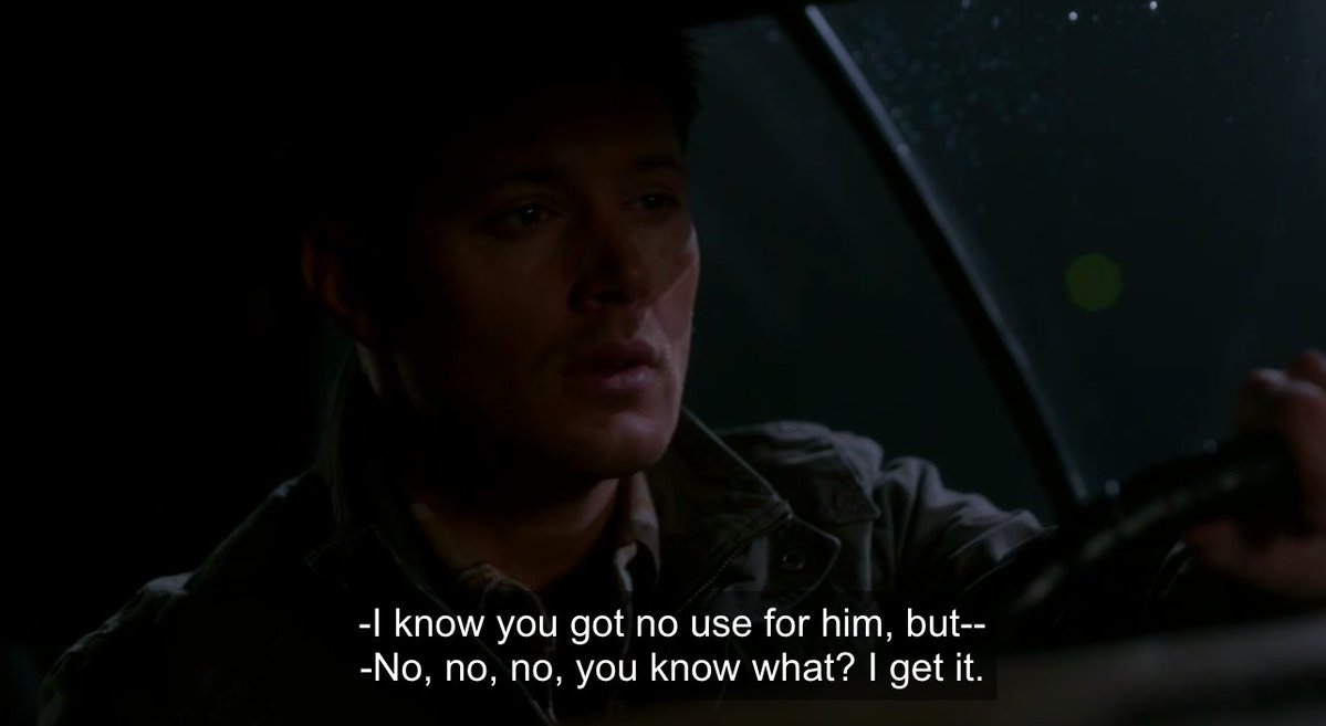 while we're at it. dean after killing amy (sam's monster friend he mistrusted) vs. sam after benny is killed (dean's monster friend he mistrusted). feat dean lowkey blaming sam for his hallucinations