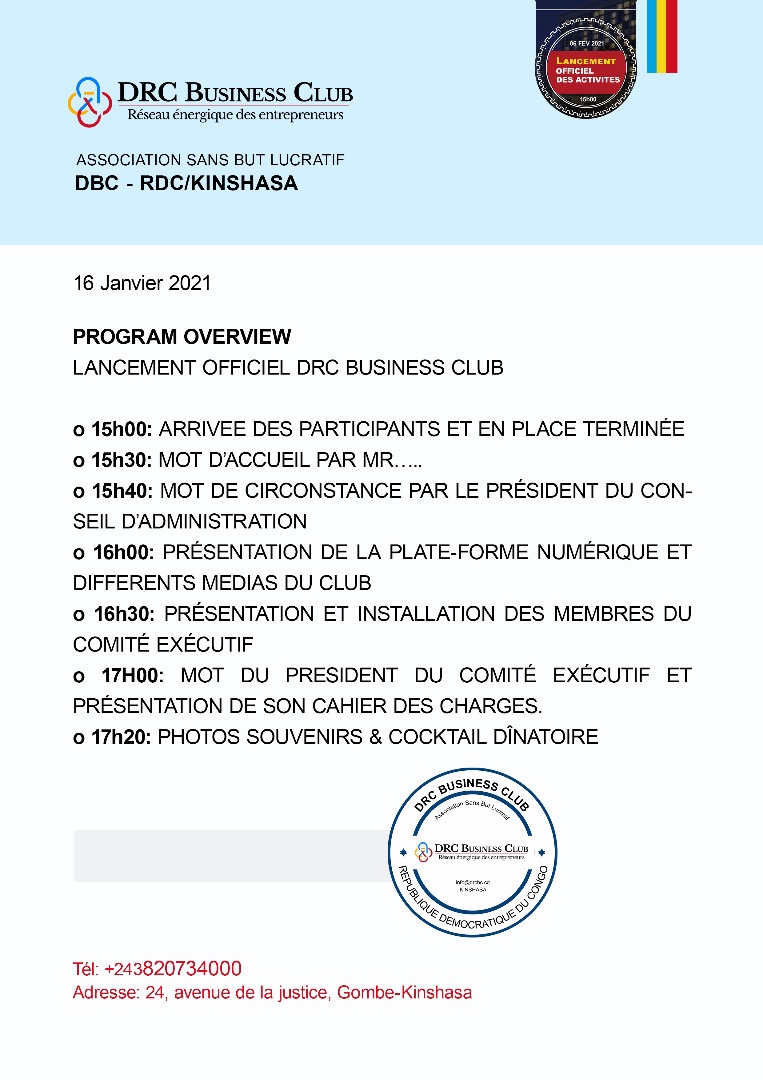 kangudiadan's tweet photo. @Jmchataigner @Presidence_RDC Bonjour Monsieur l’ambassadeur, l’une de nos activités (Club des jeunes entrepreneurs de Kinshasa à laquelle vous êtes invité. https://t.co/yQbz2vbTkM