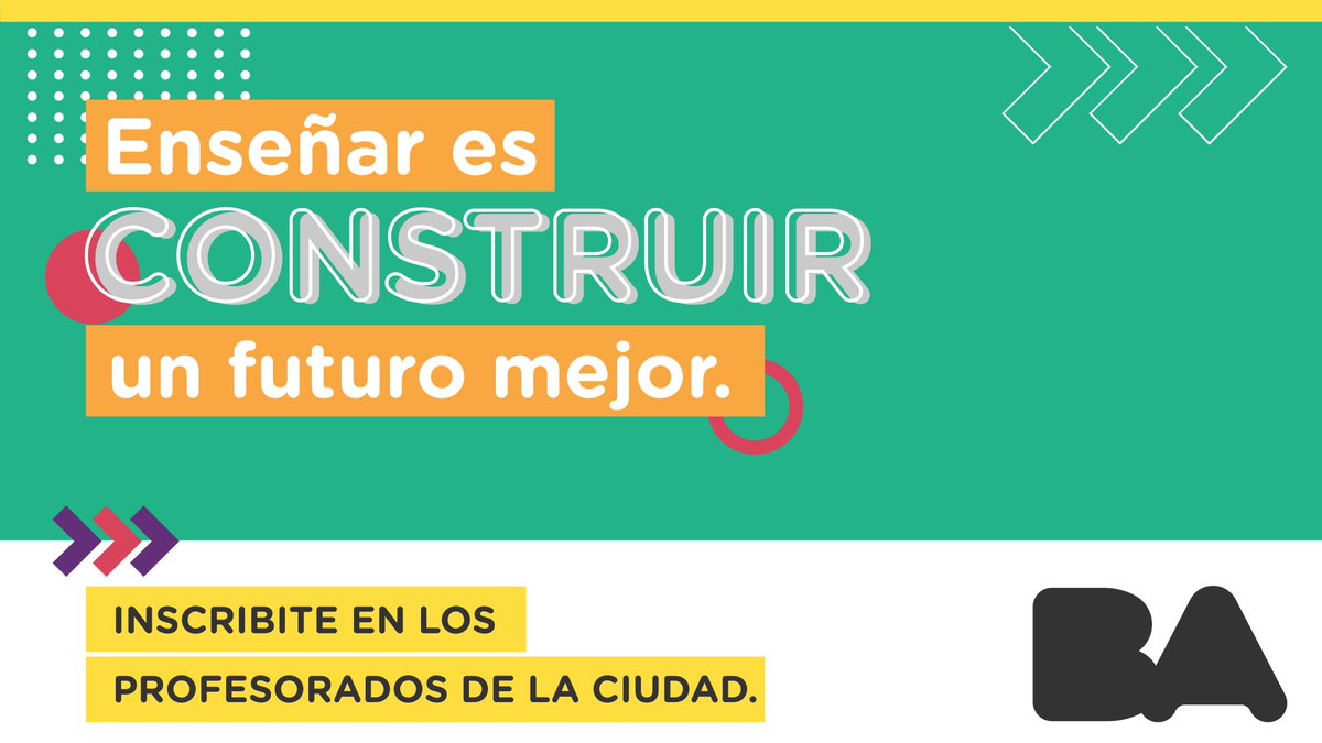 EducacionBA's tweet photo. INSCRIBITE EN LOS PROFESORADOS DE LA CIUDAD 👨‍🏫👩‍🏫

➡️ Sigue abierta la inscripción a las carreras de formación docente hasta el 12 de marzo inclusive. Entrá en 👉 https://t.co/64UQYpQraw y conocé todos los profesorados que la Ciudad tiene para vos. https://t.co/4DepEFhaFa