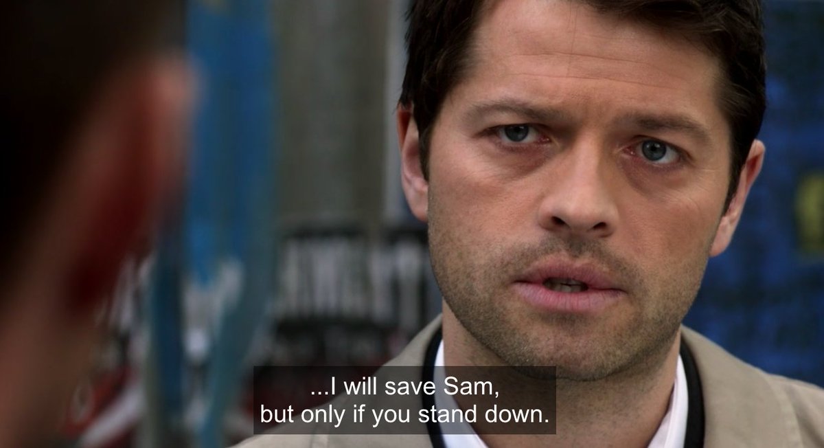 i already kind of mentioned this one but it needs its own entry... cas condemning sam to a fate he knows is worse than death just to distract dean (not even addressing sam when he does it), vs. sam just. fucking. forgiving him immediately.