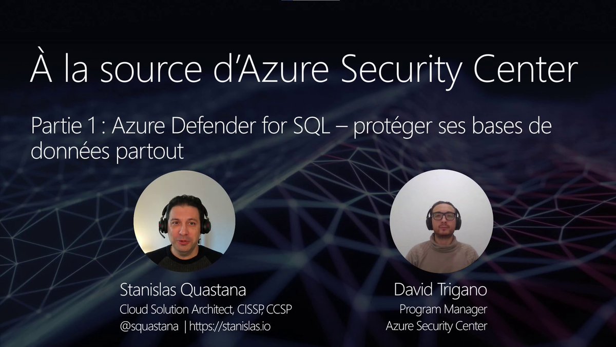 saadami2's tweet photo. [Vidéo] À la source d’Azure Security Center – Partie 1 – #Azure Defender for SQL https://t.co/mRotIUFcT9 https://t.co/zUeuTLqMgu