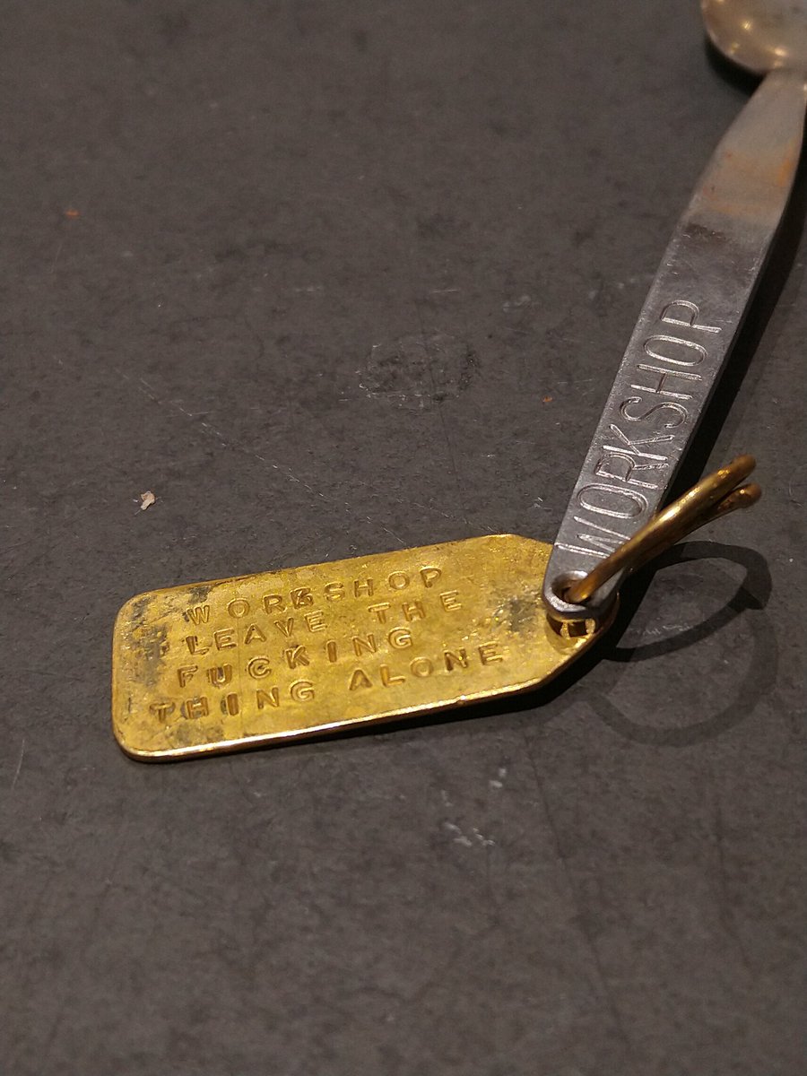 IClaireBarratt's tweet photo. @MooseAllain Gifted to me by the Chief Engineer of the now defunct Engineerium, Hove. All the other Engineers are well jealous. My husband hates it and recently removed the patina of decades. I was unreasonably upset. 😢 https://t.co/ekdNzAB4RR