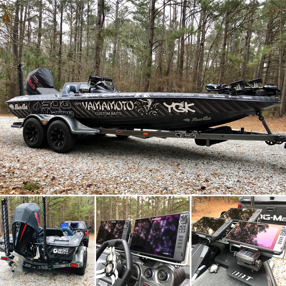 ShinFukae's tweet photo. Boat wrap done✅ 5 #Lowrance units mounted w/ #BBT mounts👍🏼 Still waiting on some stuff but almost break in time!!ラッピング&リギング完了で完成まであと少し!#GYCB #SDGMarine #YGK #BassCat #Mercury #MotorGuide #PowerPole #THMarine #SPRO #Gamakatsu #FishArrow #SHIMANO #IchibanEight https://t.co/530T9o56zb
