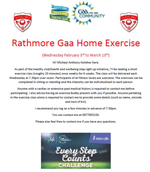 rathmoregaa's tweet photo. Rathmore GAA Home Fitness https://t.co/HD0IVrtQ0t