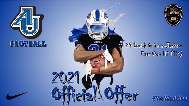 Blessed to receive another offer from Aurora university <a href="/CoachSheppard47/">Troy Sheppard</a> <a href="/AU_SpartanFB/">Aurora University Football</a>