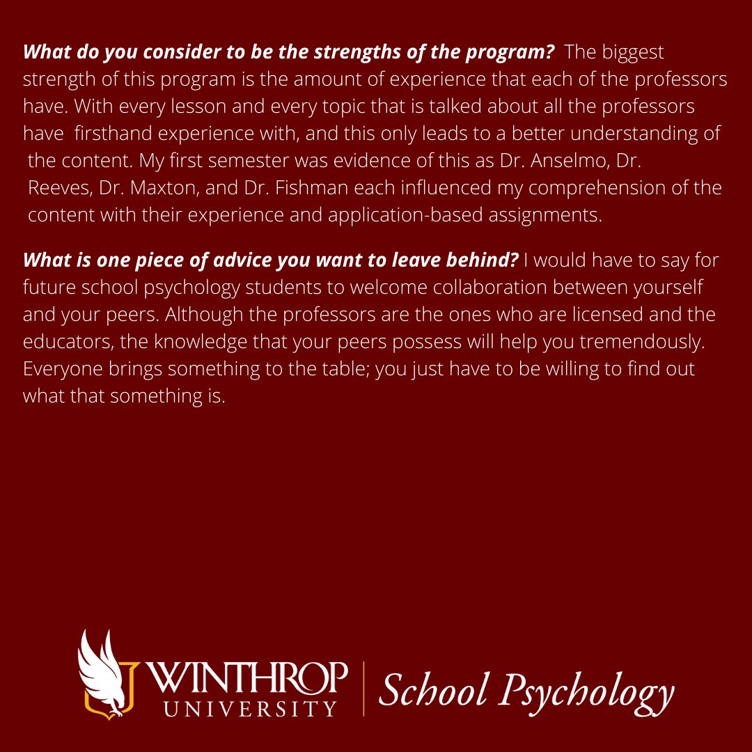 School Psychology - Winthrop University tweet media