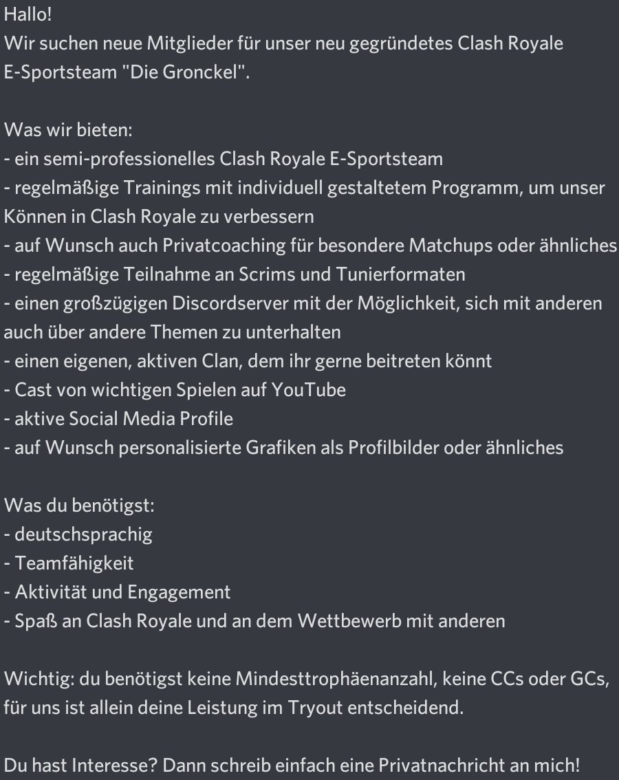 Bei Interesse einfach DM an uns oder an @gronckelmaster
