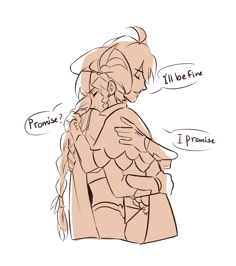 SumiMaoam's tweet image. i dont have the energy to color but i still wanna make more #aeventi 
aether's going on some dangerous mission and venti's worried;;v;;