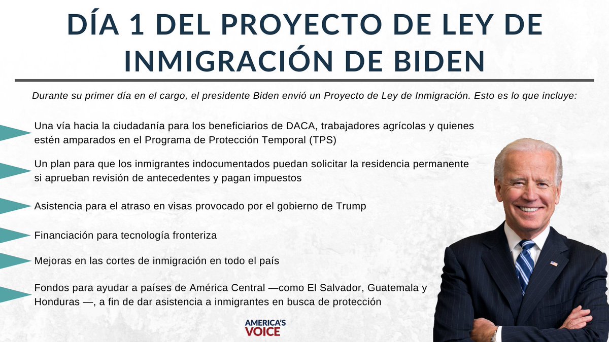 El presidente Biden se puso a trabajar de inmediato y envió un proyecto de ley de inmigración.

Esto es lo que incluye ⬇️