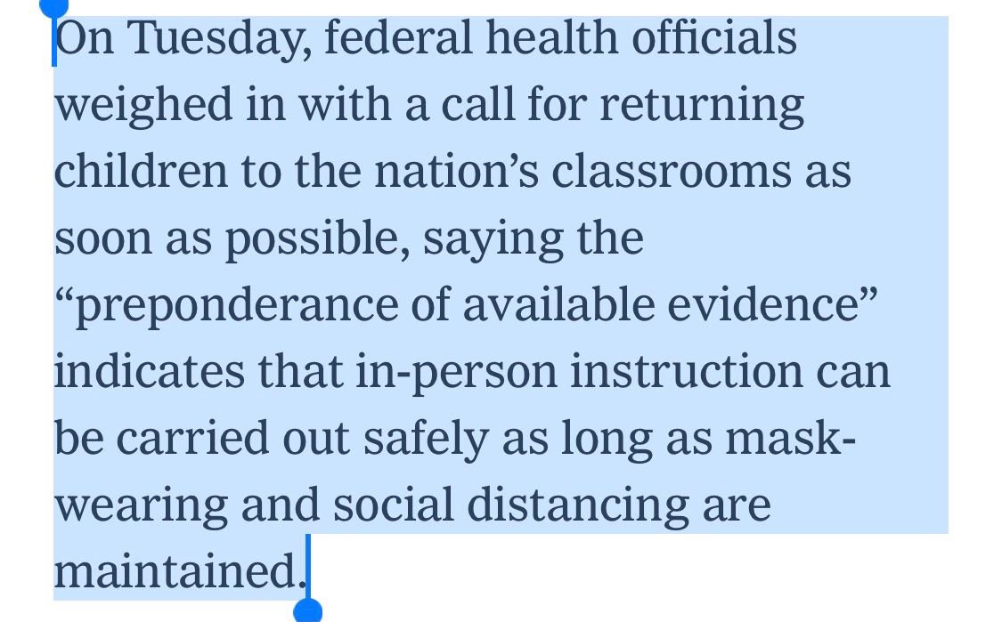 Yep, I love it. It’s great. No one will be happier than me if we face reality that schools are safe. Here’s the part that tells me we won’t be facing that reality:
