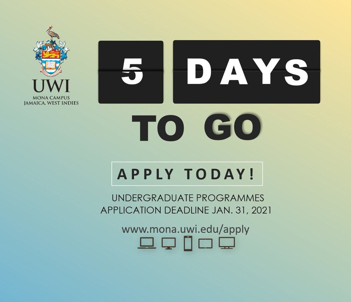UWImona's tweet photo. We have a history built on adapting to the present to build brighter futures. Apply today and start your journey at the University built on a lot of firsts.
https://t.co/x9sknU53CP
#careerdevelopment
#forwordthinking
#topranking https://t.co/HrtKAz2oWH