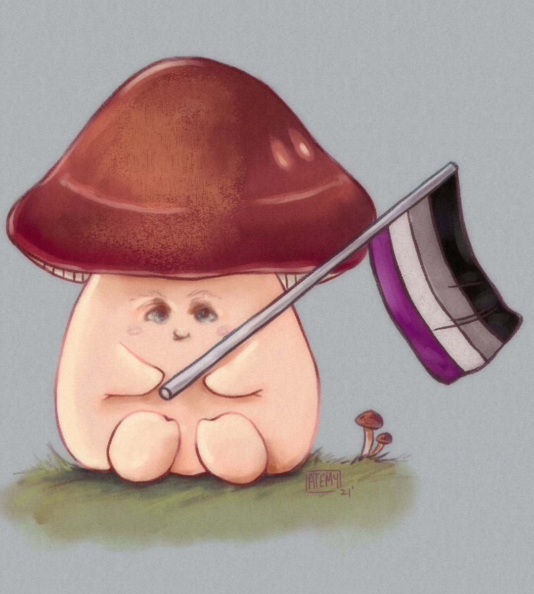 Atemy_Draws's tweet image. One of mushhh! Ace pride represent @cawallsticker *one of mush*