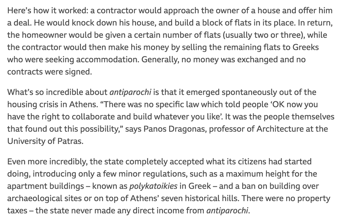 Here's how it worked. (Stop me if I'm going too fast.) Homeowners all over the city were allowed to turn their houses into apartments without much fuss. There were height limits and they couldn't build on archeological sites. That's it.