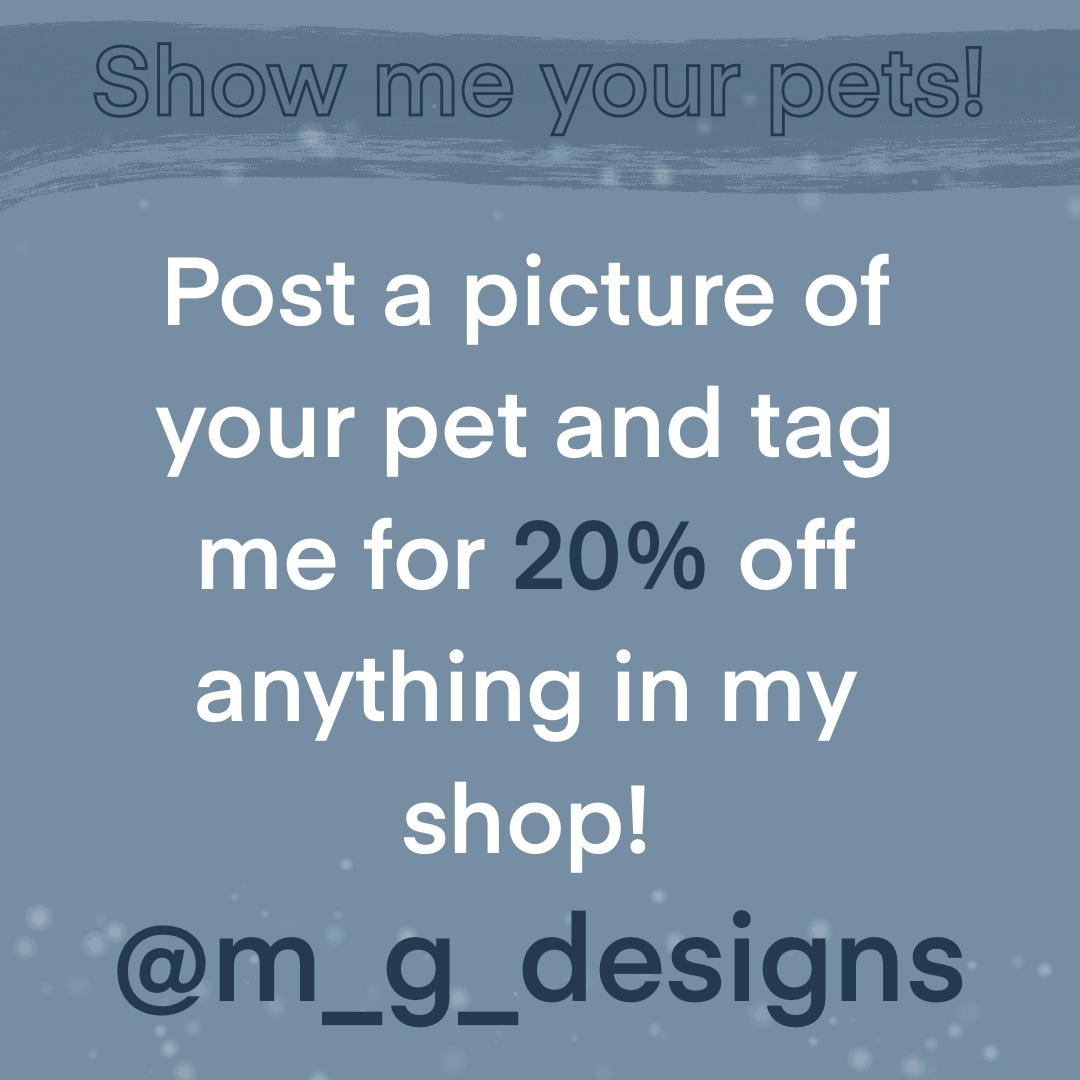 shopmgdesigns's tweet photo. How easy is that? A picture of your pet for 20% off?? Done! https://t.co/EC2WUHkdAR