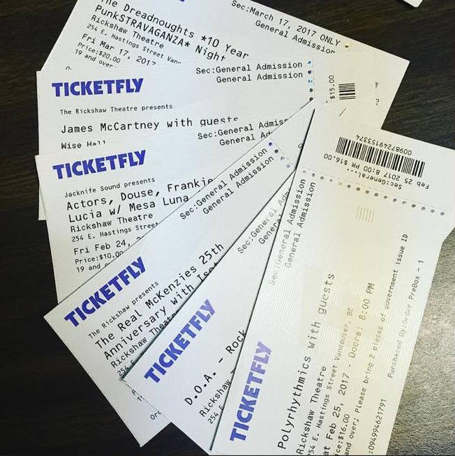 RickshawTheatre's tweet photo. 🎫 Tickets from back in 2017! 🎫
Who has stubs from these shows in their collection?
@Polyrhythmics @DOAJoe @Real_McKenzies @ACTORStheband @JamesMcCartney_ @TheDreadnoughts
#Polyrhythmics #DOA #DOAPUNK #TheRealMcKenzies #ACTORS #JamesMcCartney #TheDreadnoughts #Rickshawtheatre https://t.co/hO7DvwwKUg