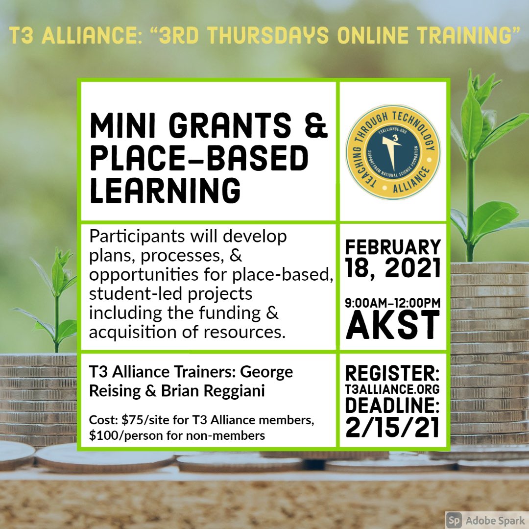 #pbl #placebasedlearning #grantwriting sign up now before we fill up!