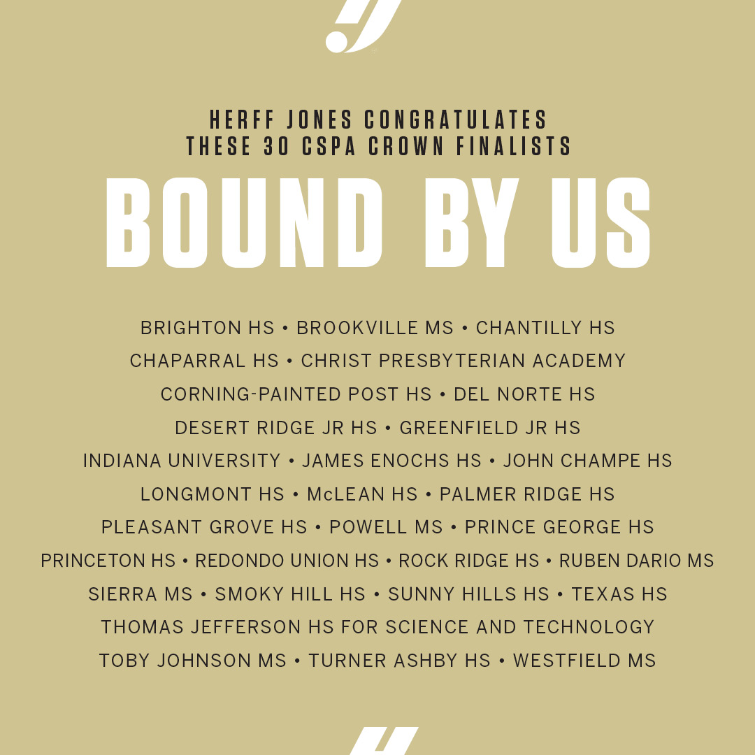 MAKE THAT 30…Congratulations to the yearbook staff from Redondo Union HS, joining 29 other Herff Jones books as 2021 CSPA Crown Finalists. 

You can see the release listing all <a href="/CSPA/">Columbia Scholastic Press Association</a> Crown Finalists here: bit.ly/3sW3ypI
