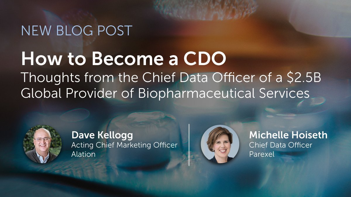 Parexel's tweet image. Our Chief Data Officer Michelle Hoiseth recently shared her thoughts on the CDO journey, building a data catalog, and resources for aspiring CDOs at Alations' user conference. Click to read the full recap of her discussion with @Alation's Dave Kellogg: alation.com/blog/how-to-be…
