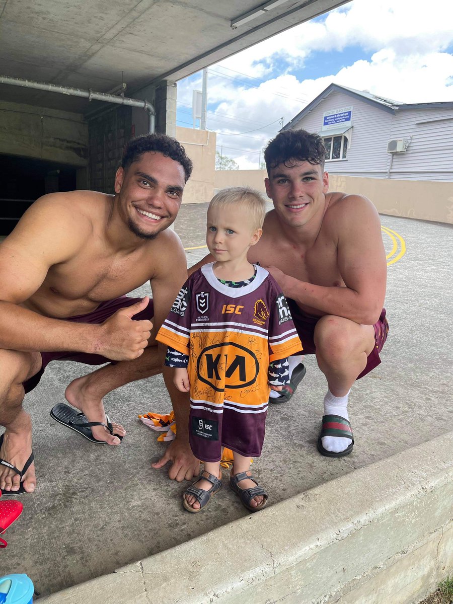 “Cannot thank the Broncos enough,” said Nate’s dad Ben.“They’ll have another fan for life.”“It was a big morning for the kid and I had barely buckled his seatbelt and he was asleep.”