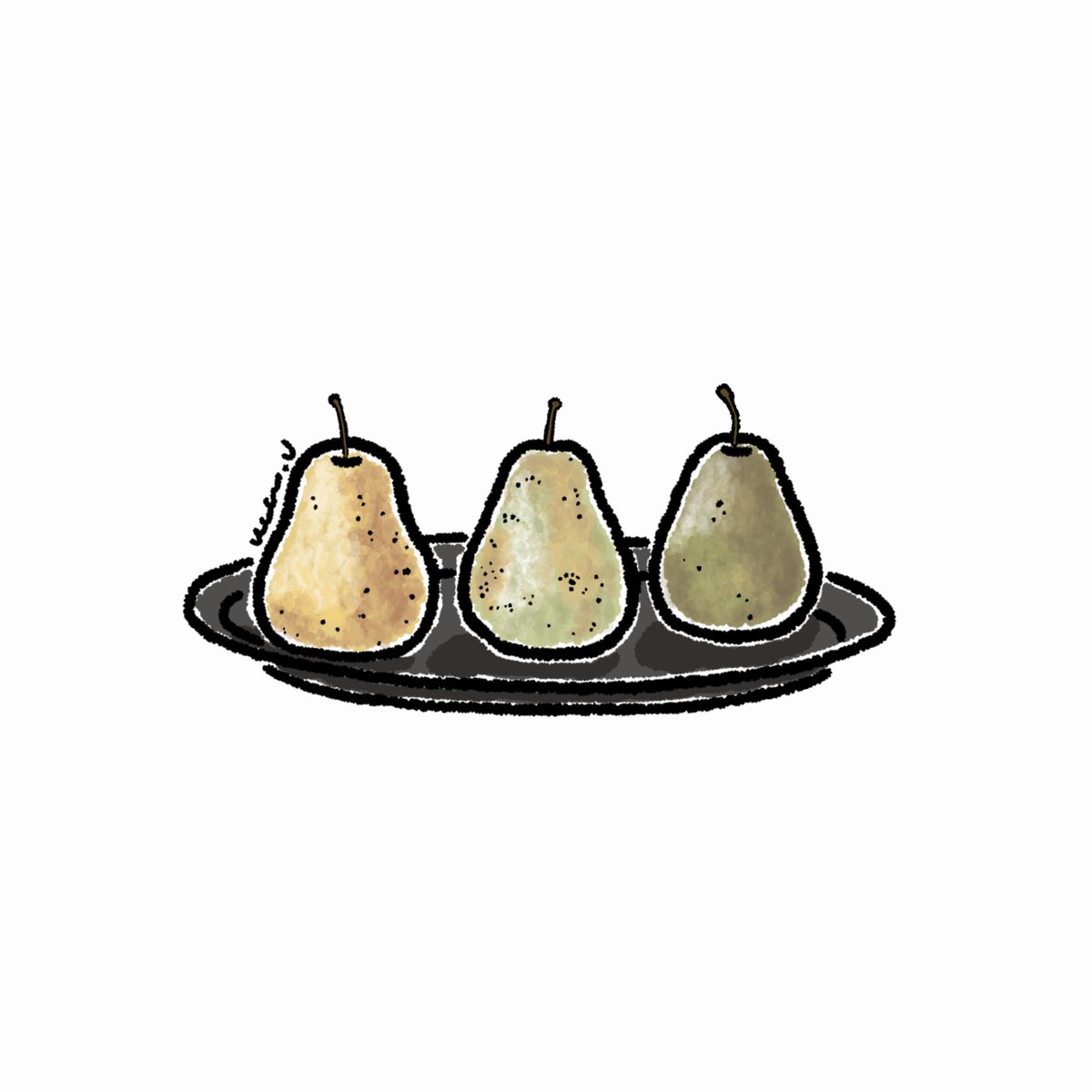 塗り込みまくったら油絵のような仕上がりになった洋梨と共におはようございます Uca U ユカ ユウのイラスト 塗り込みまくったら油絵のような仕上がりになった洋梨と共におはようございます Uca U ユカ ユウのイラスト