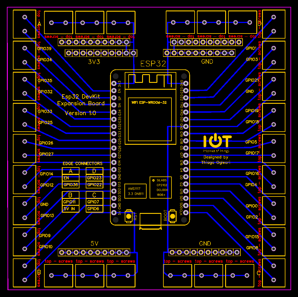 GG_Technician's tweet photo. My homemade Esp32 Expansion Board. For my home automation. First Version.😃

#esp32 #iot #easyeda #maker #prototype https://t.co/25qENrf8h8