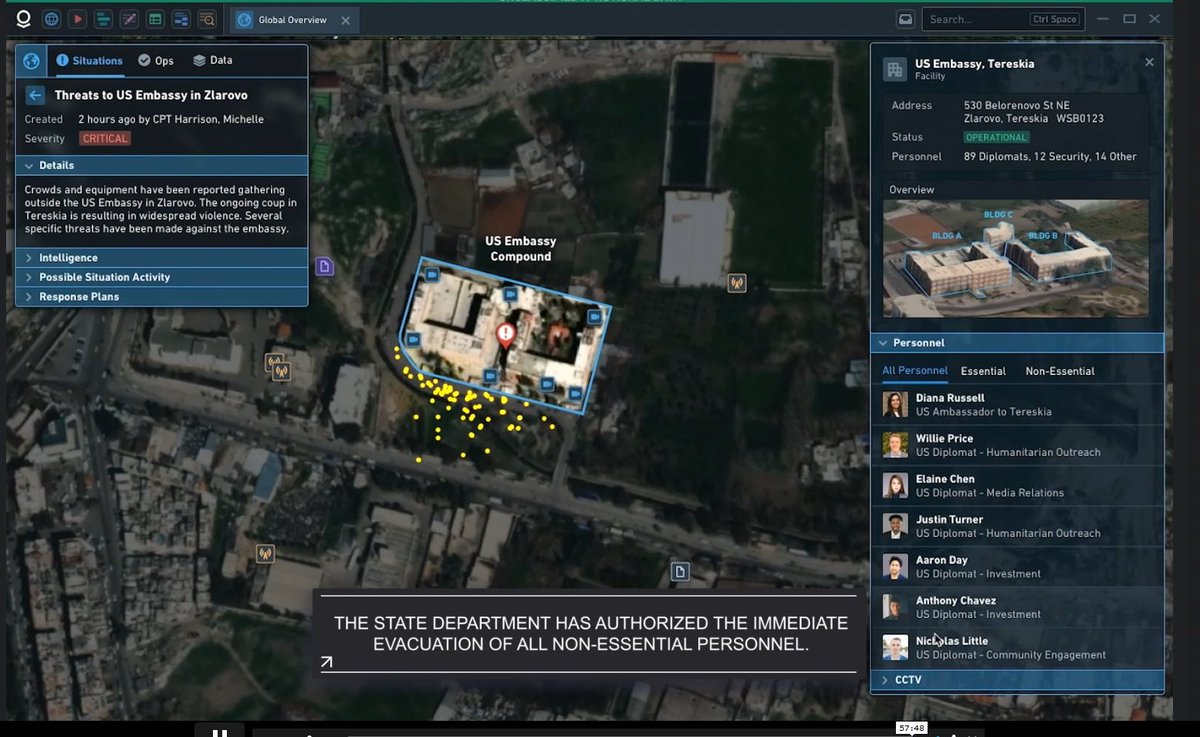 GOTHAM Demo -  $PLTR- The GOTHAM interface includes real time information alerts and impressive mapping views for critical defense missions