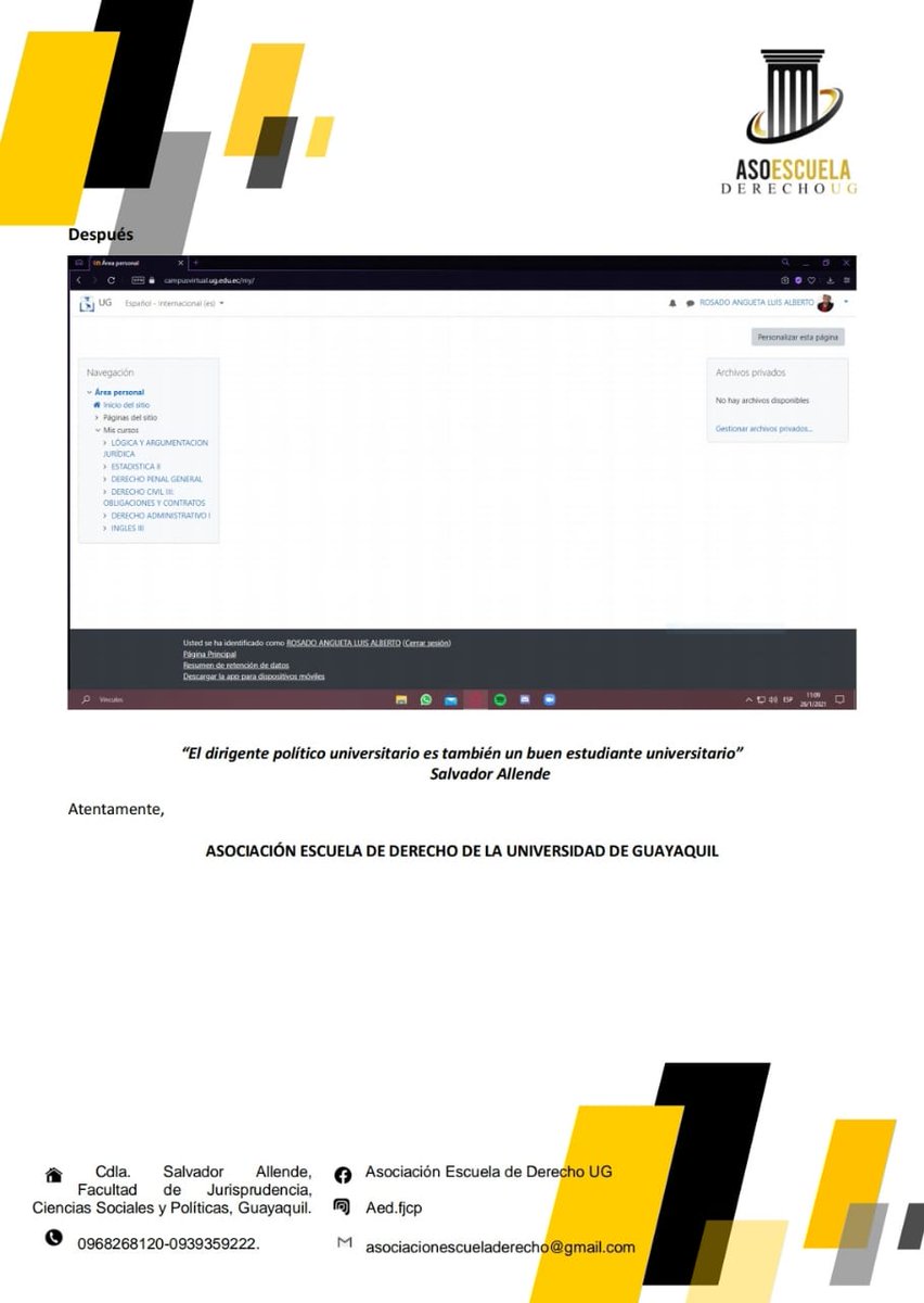 Escuelaug's tweet photo. A LA COMUNIDAD UNIVERSITARIA.

Ante los fallos ocurridos en la plataforma Moodle se exige a las autoridades tomar estrictas cartas en el asunto y una pronta solución pertinente https://t.co/Xvp7dYxCQz