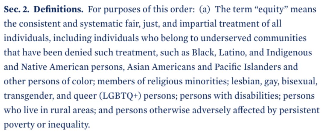 The executive order explicitly counts the LGBTQ community as historically underserved, and defines equity as “the consistent and systematic fair, just, and impartial treatment” of all communities, including ours.