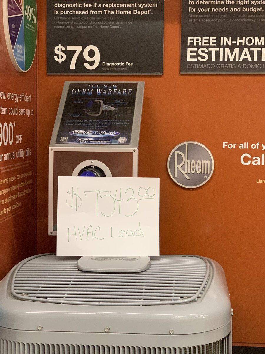 And just like that 6830 is in the HVAC business! $7543 sold! Services 2021 here we come! <a href="/alliespurlock/">Spurlock ❤️❤️</a> <a href="/Depot6830/">Home Depot 6830</a> <a href="/garland_haynes/">Garland Haynes</a> <a href="/depotgurl88/">Shelly Kline</a>