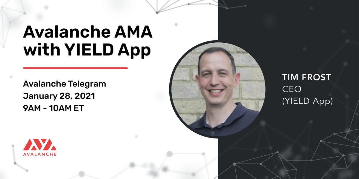 avax's tweet photo. This Thursday, we're joined by @YIELDapp CEO @TimYIELD for an AMA: https://t.co/b6zmujpYOW

We're giving away $250 $YLD to the top 10 questions on Twitter. Reply with your questions below! https://t.co/OzFFUeuzb3