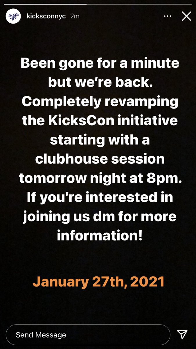 kicksconnyc's tweet photo. Tomorrow night on @joinClubhouse 🥳 more info soon come! https://t.co/fqsZthvzv1