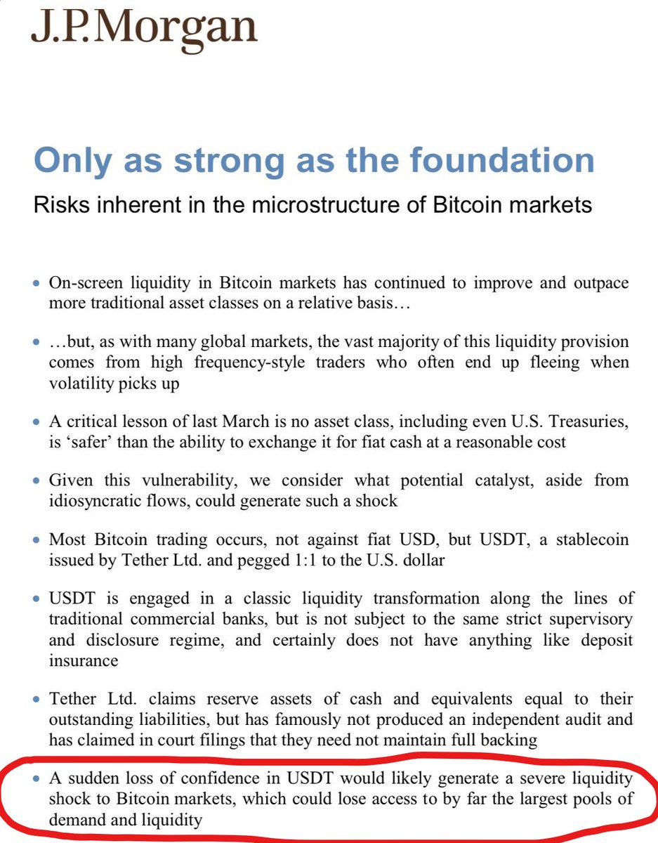 TwinTurboCe1ica's tweet photo. Tether........ severe liquidity shock to Bitcoin markets..
Just saying.... 🤔😉
#JPMorgan #FreeTTC @NoCoinerLife https://t.co/6eqIvya3ho