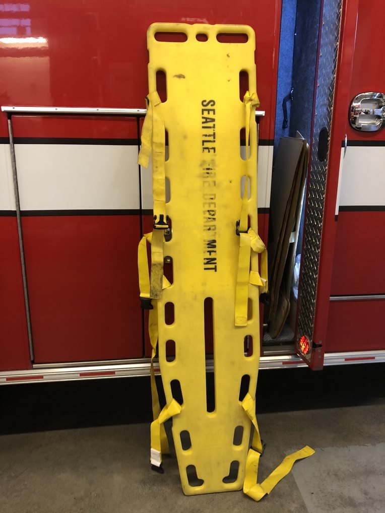 For patients with a traumatic mechanism of injury they also carry a backboard (more on that later), c-collar, and EVAC-U-SPLINTS.