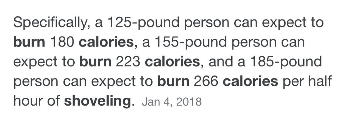 FCSSuper's tweet photo. Hey Nick - some rough calculations on why Shoveling snows is a great workout! Thanks for #ModelingtheWay #FITSupts https://t.co/ZJNWZ3WOf7