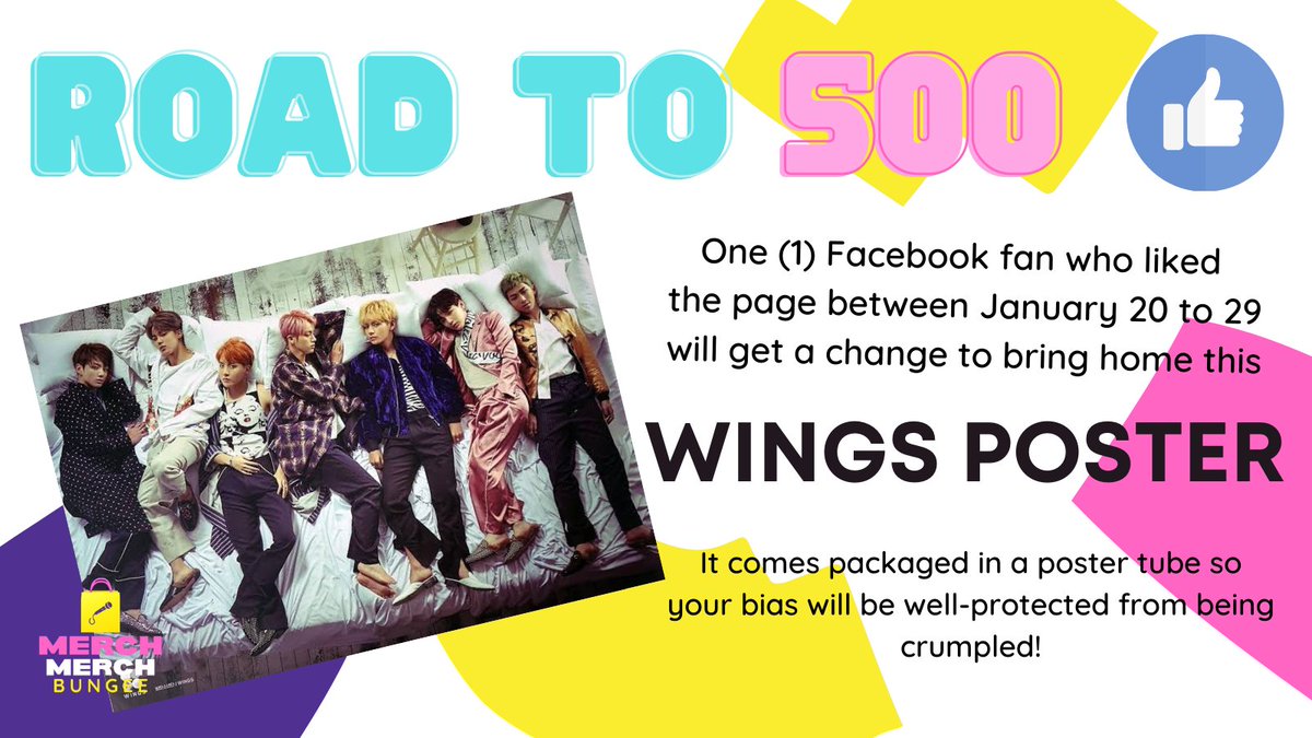 merchdropbam's tweet photo. Good morning, yeoreobun! We are 11 fans away from reaching the 500-mark on Facebook! Invite your moots to like our page and you may just be the one to take this home! https://t.co/62Dtxr31vm #MerchMerchBungee #Roadto500 - π https://t.co/IYrgO8sRRH