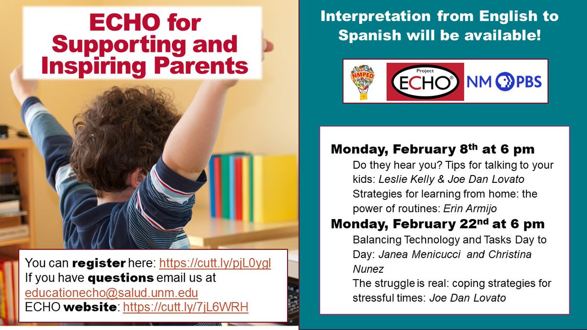 Teachers &amp; Parents especially. Join us for excellent and relavant professional learning-ECHO for Supporting and Inspiring Parents. Details here-please share with your network &amp; friends. #education #ECHO #parents