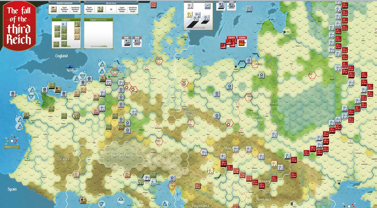 SanchoMateos's tweet photo. Continuamos el #thefallofthethirdreich y ya sólo nos queda 5 turnos para terminar!!!!...los aliados de @PaulPanosky han liberado Estrasburgo, y la guardia Roja alcanza Budapest !!...Los Alemanes de @Silas_Deemer se preparan para contraatacar....#compassgamesllg https://t.co/B1yTg5l5Jo