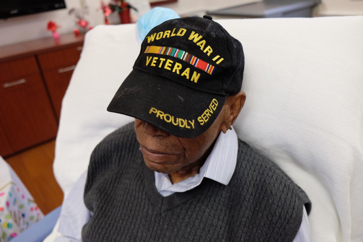 DaytonVA's tweet photo. HAPPY 105TH BIRTHDAY to WW II Veteran Lester Applin.  He served in the Navy at Pearl Harbor.  He was born in Springfield, lived most of his life in Dayton.  He now lives at the CLC on the Dayton VA campus.  He credits church and fishing for his long life https://t.co/PnqfAWZutc