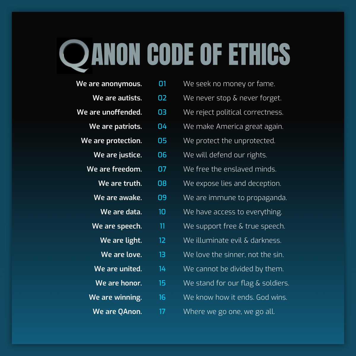 QAnon & Fake News Code of Ethics  #QAnon  #WWG1WGA