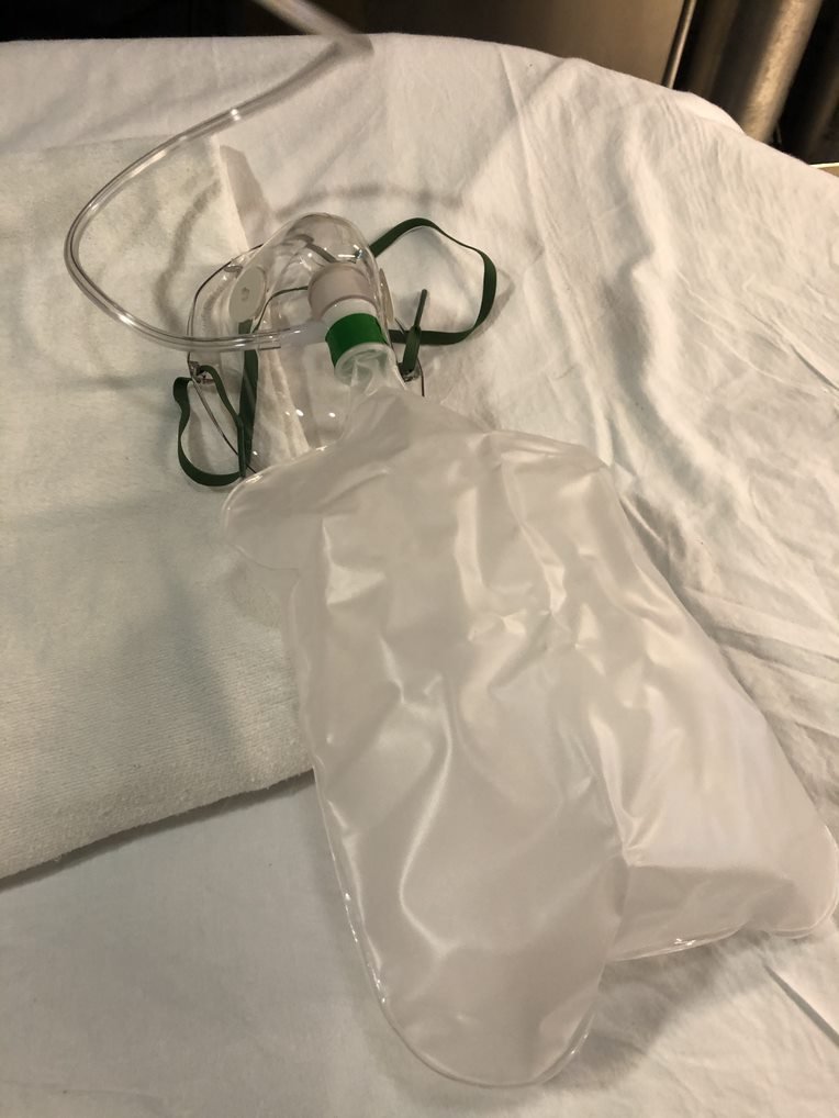 For patients having trouble breathing crews can start with a non-rebreather and then if needed work our way up to bag-valve mask or even intubation. The suction is used to help clear any fluids during intubation.