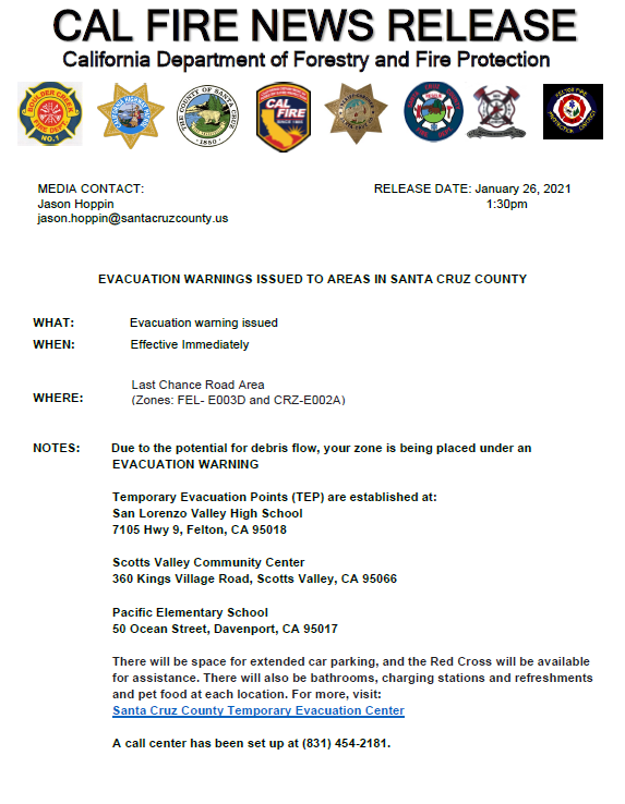 CAL FIRE CZU tweet media