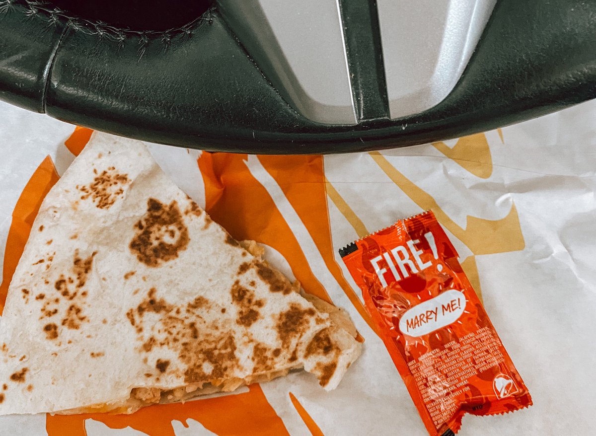 katiethurston's tweet photo. If you don’t wanna sit in the @tacobell parking lot and eat lunch with me, then I don’t want it. 😌 https://t.co/8TSRL6kNZO