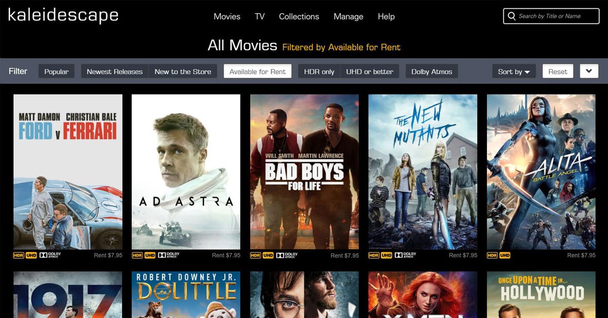 Movie rental is now available on Strato! Like purchased movies, Kaleidescape rentals are downloaded in full resolution, not streamed. #KaleidescapeMovies

kaleidescape.com/movie-store/mo…

Learn more in our FAQ
kaleidescape.com/pdfs/Kaleidesc…