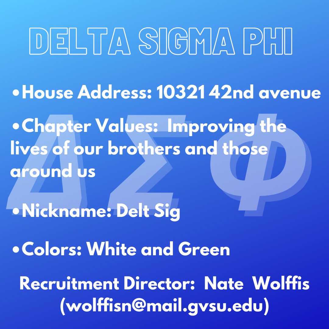 GVSU IFC Presents Chapter Spotlight: The Epsilon Tau Chapter of Delta Sigma Phi <a href="/GVDeltaSig/">Delta Sigma Phi ET</a>