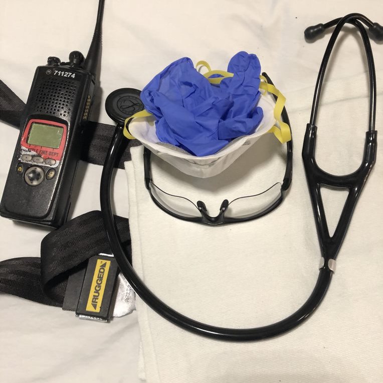 Besides seat-belts, crews have to make sure they stay protected. For day-to-day EMS calls this means "MEGG" or Mask, Eye Protection, Gown, & Gloves as well as new decontamination processes.For other circumstances they also have a turnout gear and ballistic platforms.