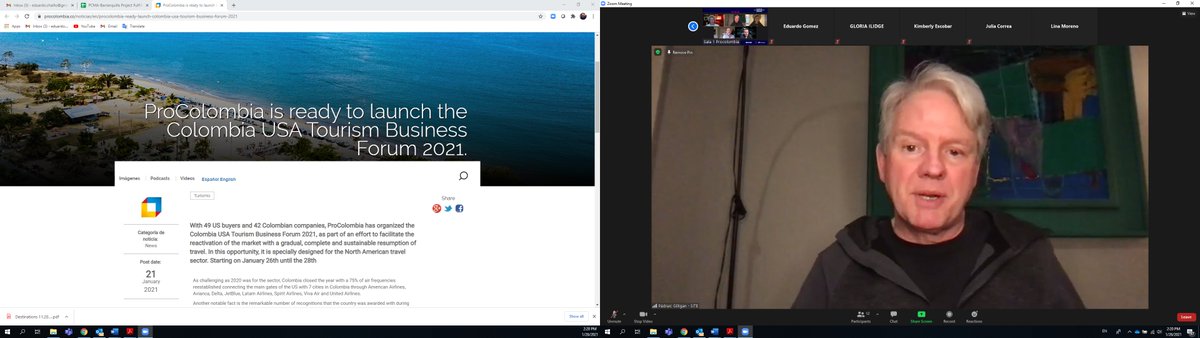 It was a very fun and enlightening experience to participate in <a href="/PROCOLOMBIACO/">PROCOLOMBIA</a>´s "#Colombia-#USA Tourism Business Forum 2021. An honor to share a candid discussion about recovery with such industry leaders-experts-FRIENDS <a href="/Padraicino/">Pádraic Gilligan</a> <a href="/IMEXnatasha/">Natasha Richards</a> <a href="/BMACDFW/">Bruce MacMillan</a> <a href="/MJAbuabara/">Maria J. Abuabara</a> ¡ Gracias!