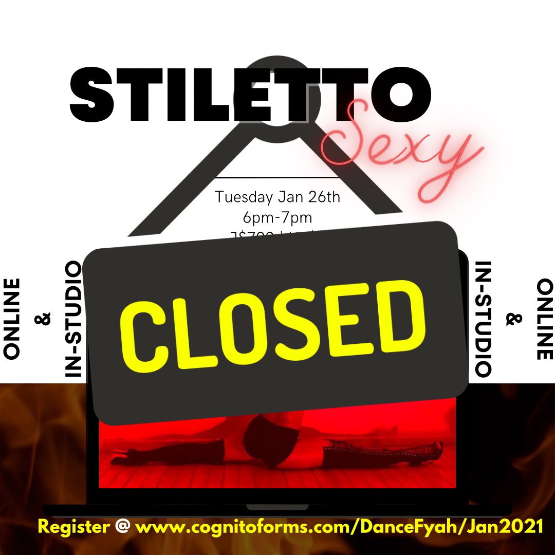 DanceFyah's tweet image. Registration for Stiletto Sexy with @reeniedee is now CLOSED. Stay Tuned to our social media pages for next months schedule 🔥🔥

Stay connected | @DanceFyah⠀⠀⠀⠀⠀⠀⠀⠀⠀
FB, IG, Twitter &amp;amp; YOUTUBE: @dancefyah.⠀⠀⠀⠀

#Dance #Jamaica #StudioClass #OnlineClass  #Zoom